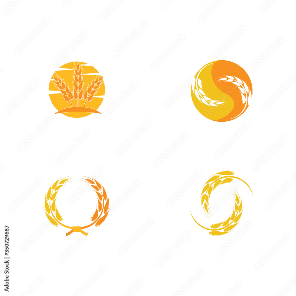 Set Wheat Logo Template vector Set Wheat Logo Template vector