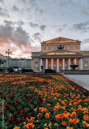 Bolshoi Treater in Moscow at sunset, Russia