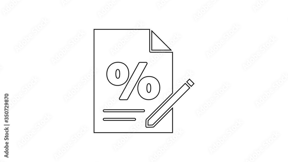 Black line Finance document icon isolated on white background. Paper bank document for invoice or bill concept. 4K Video motion graphic animation Black line Finance document icon isolated on white background. Paper bank document for invoice or bill concept. 4K Video motion graphic animation