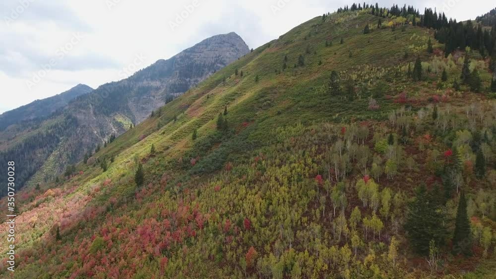 Mountains in Autumn Utah USA Drone Aerial View Mountains in Autumn Utah USA Drone Aerial View