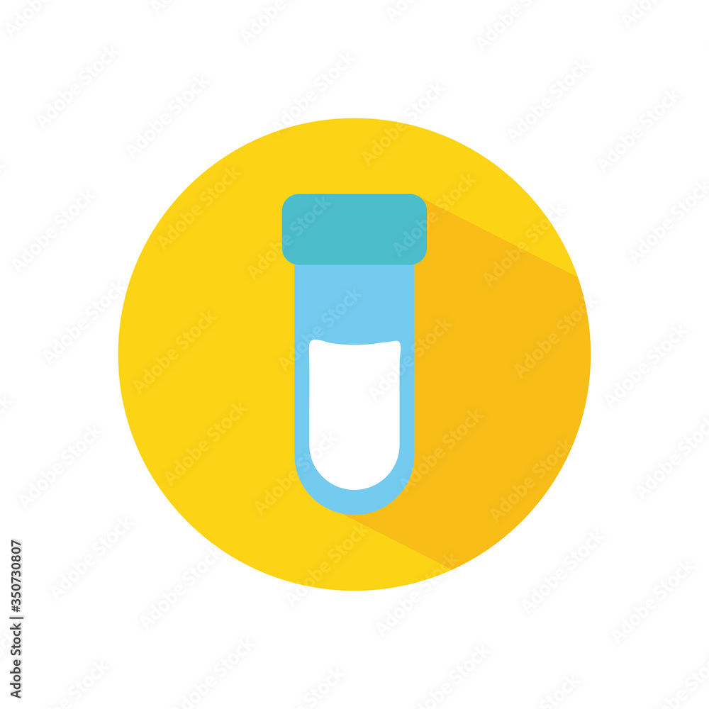 test tube icon, block flat style test tube icon, block flat style