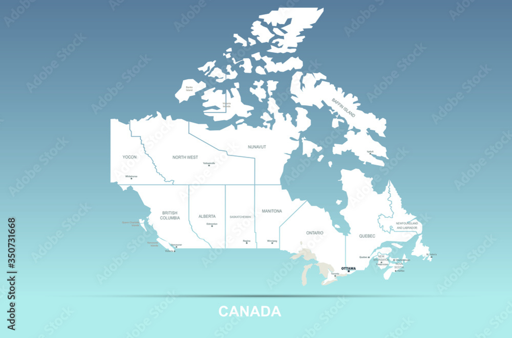 canada map. canada province and territores vector map. Stock Vector ...