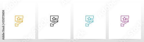 Hand Holding Star On Letter Logo Design F