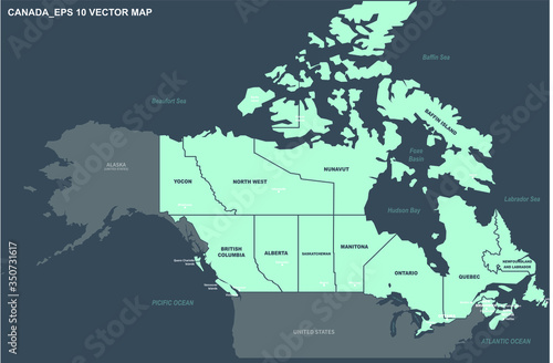 canada map. canada province and territores vector map. 