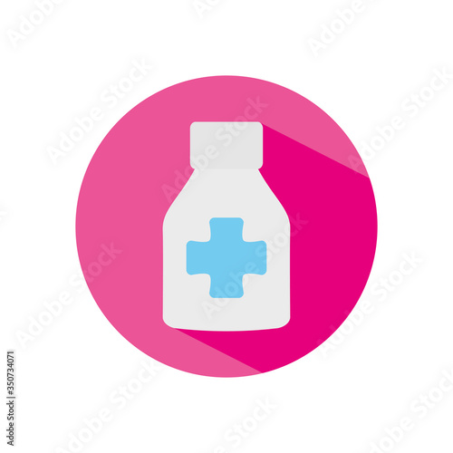 stop the spread concept, alcohol bottle icon, block flat style