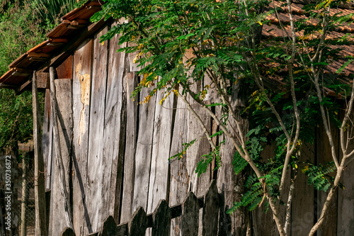 Abandoned old wooden house on traditional farm