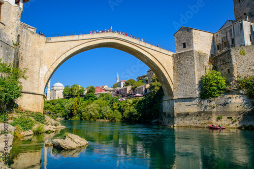 Mostar Bridge, an Ottoman bridge in Mostar, Bosnia and Herzegovina