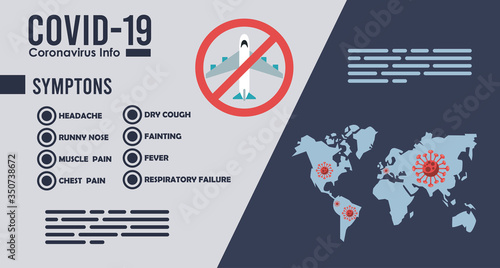 corona virus infographic with earth planet