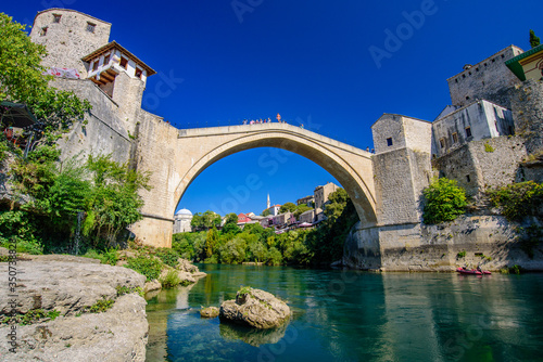 Mostar Bridge, an Ottoman bridge in Mostar, Bosnia and Herzegovina