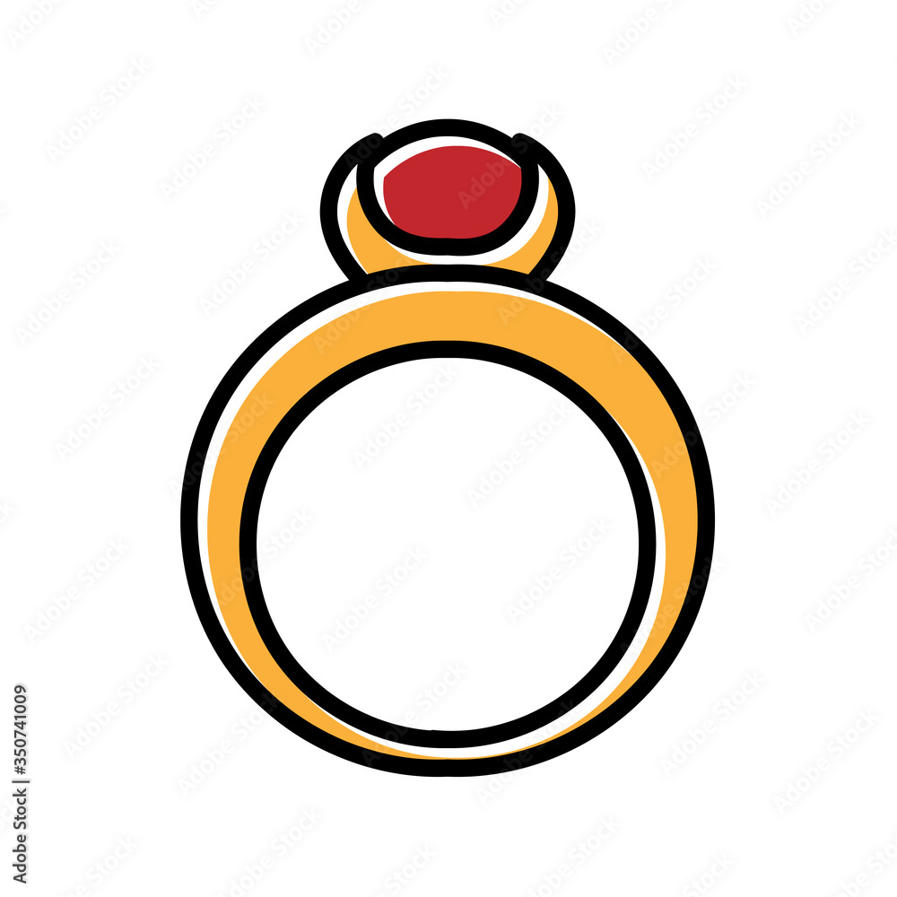 jewel ring hand drawn icon vector design