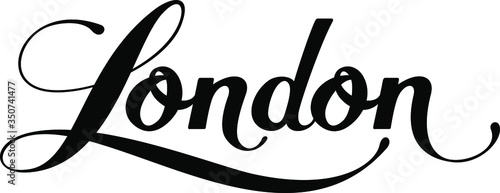 London - custom calligraphy text