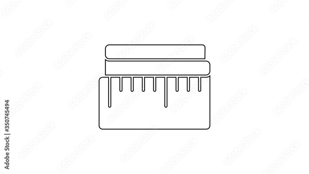Black line Tape measure icon isolated on white background. Measuring tape. 4K Video motion graphic animation Black line Tape measure icon isolated on white background. Measuring tape. 4K Video motion graphic animation