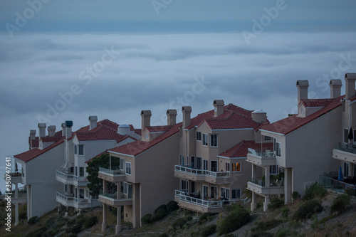 ocean covered by clouds