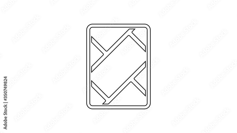 Black line Gps device with map icon isolated on white background. 4K Video motion graphic animation Black line Gps device with map icon isolated on white background. 4K Video motion graphic animation