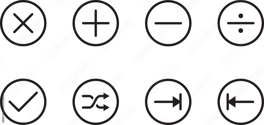 A set of round icons
it contains media keys, arrows, battery icon and so mush more .. A set of round icons
it contains media keys, arrows, battery icon and so mush more ..