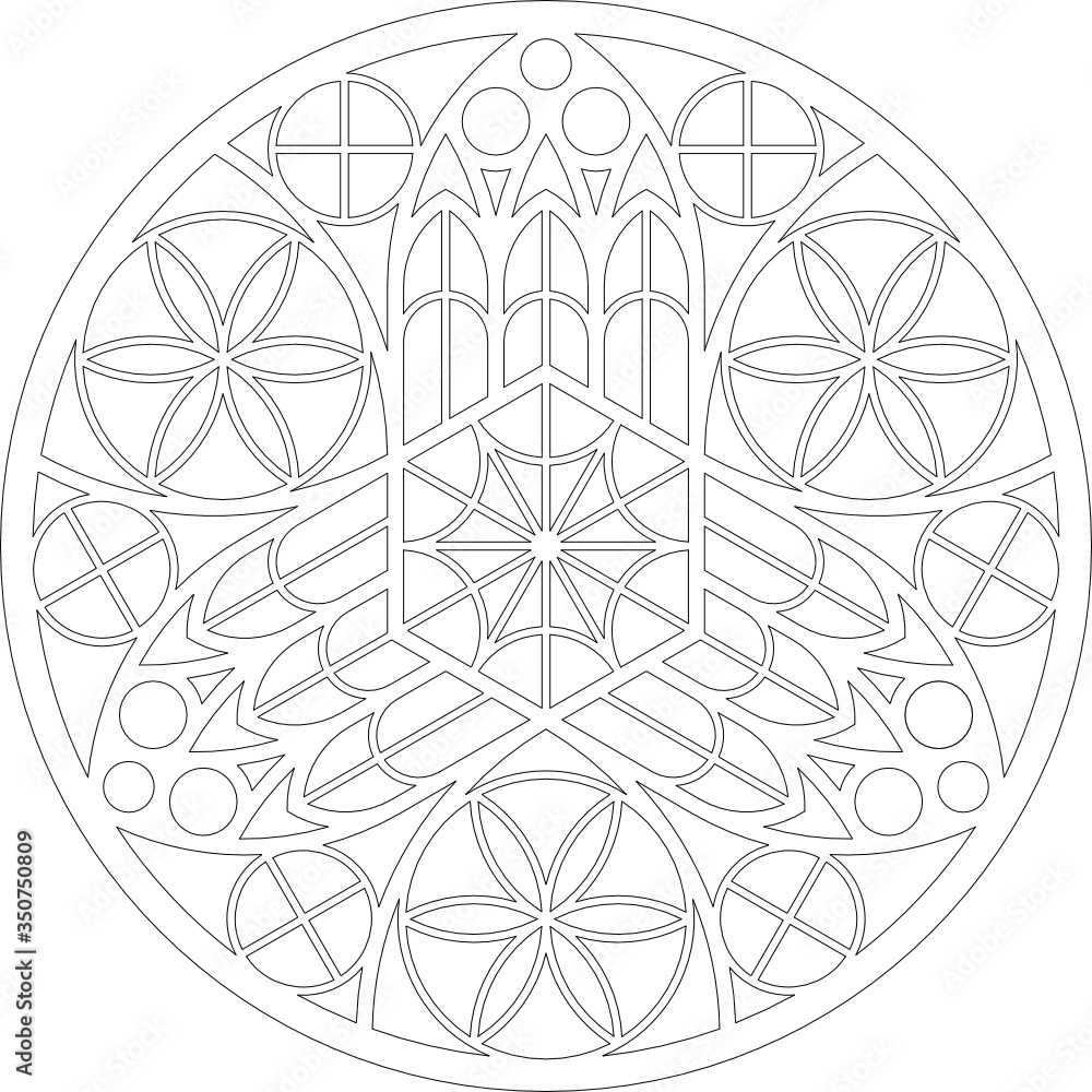 Rose Window, Fig. 12, round 1, triangular 2, framework