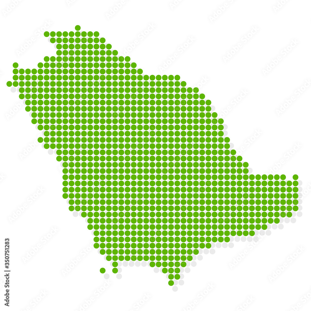 サウジアラビア　地図　緑　アイコン