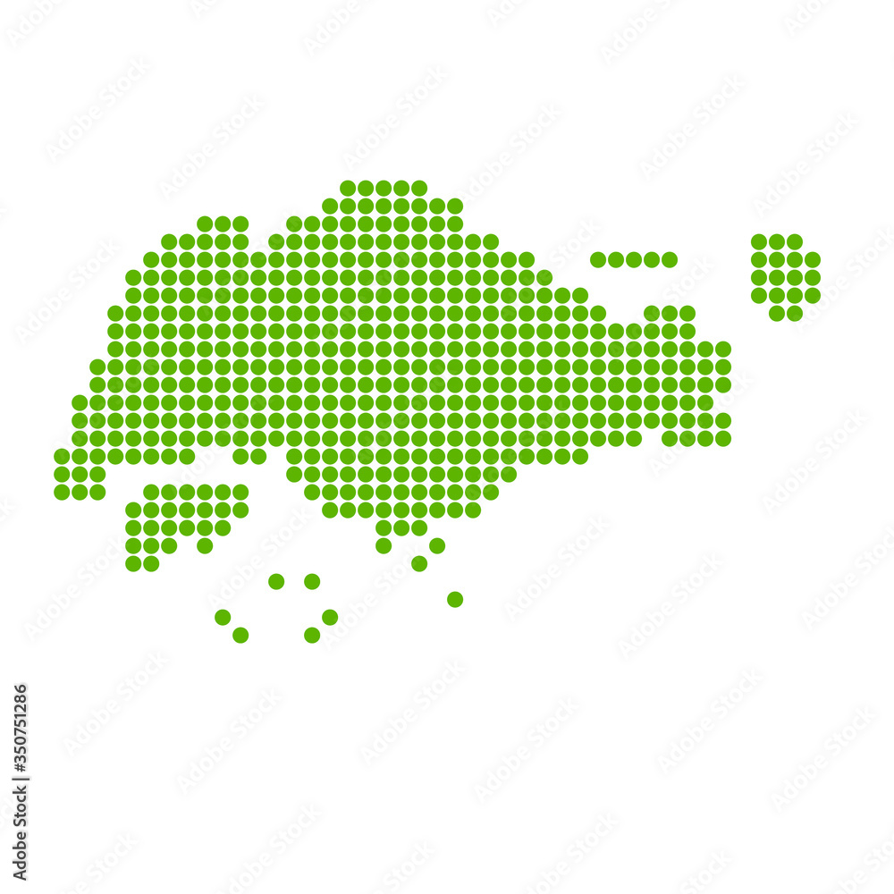シンガポール　地図　緑　アイコン