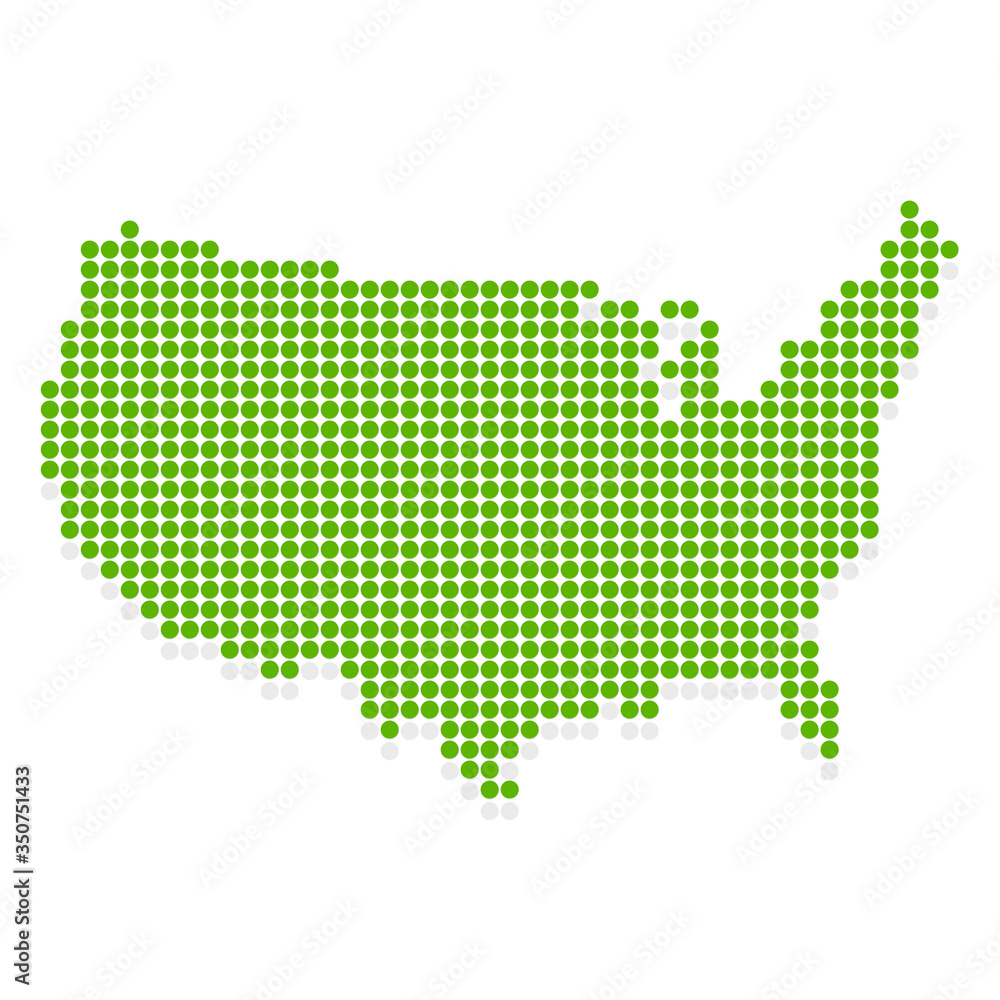 アメリカ　地図　緑　アイコン