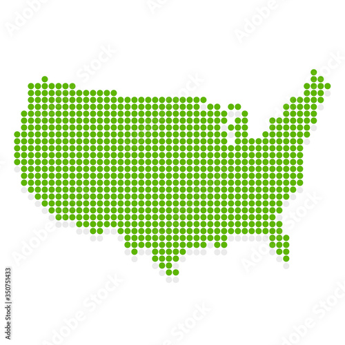アメリカ 地図 緑 アイコン