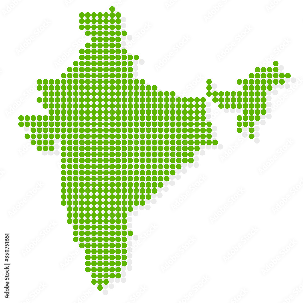 インド　地図　緑　アイコン
