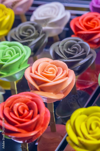 Chinese traditional candy sold at Nanluoguxiang, a combination of traditional Beijing Hutong and refurbished pedestrian street photo