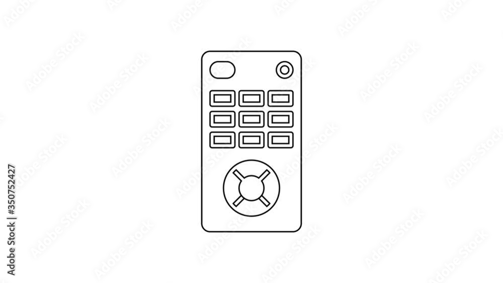 Black line Remote control icon isolated on white background. 4K Video motion graphic animation Black line Remote control icon isolated on white background. 4K Video motion graphic animation