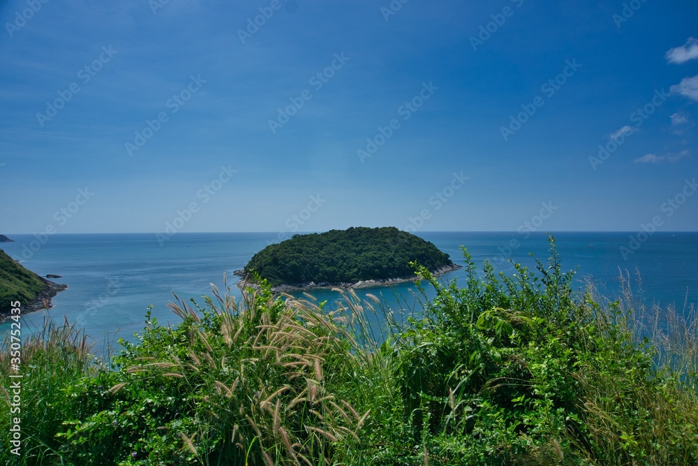 View of anadaman sea and island from the windmill view point in Phuket, Thailand	

