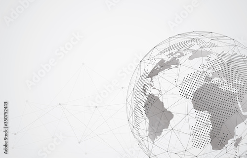 Global network connection. World map point and line composition concept of global business. Vector Illustration