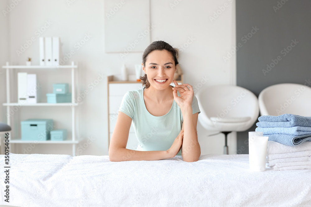 Portrait of massage therapist in medical center Portrait of massage therapist in medical center