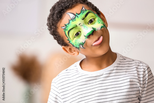 Funny African-American boy ...