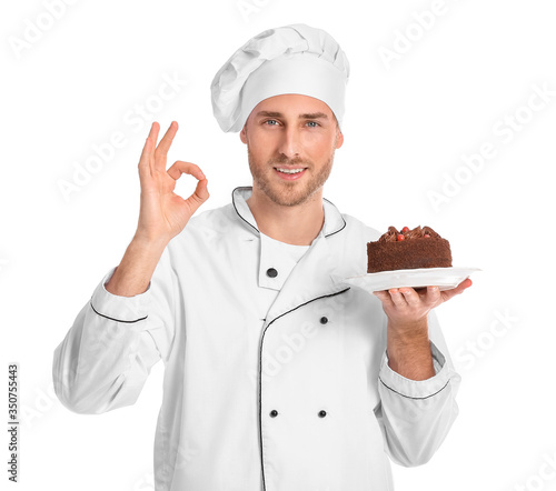Male confectioner with tast...