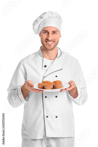 Male confectioner with tast...