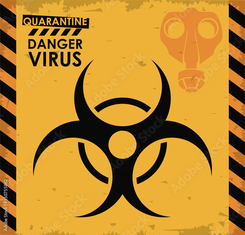 danger virus poster with biohazard symbol