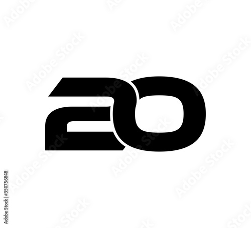 Initial 2 numbers Logo Modern Simple Black 20