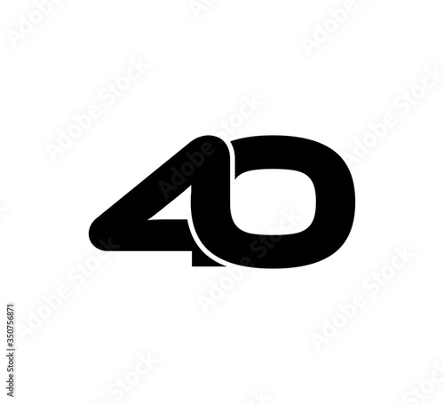 Initial 2 numbers Logo Modern Simple Black 40