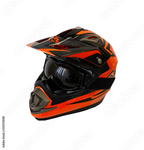 isolated on a white background motorcycle, biker helmet
