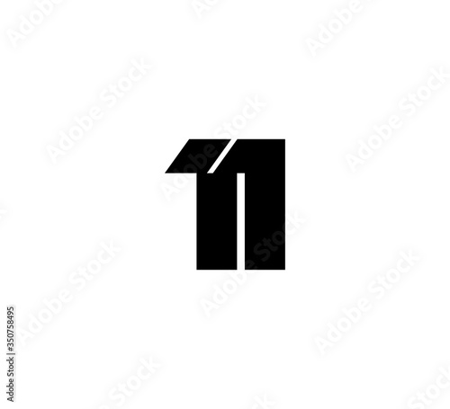 Initial 2 numbers Logo Modern Simple Black 11