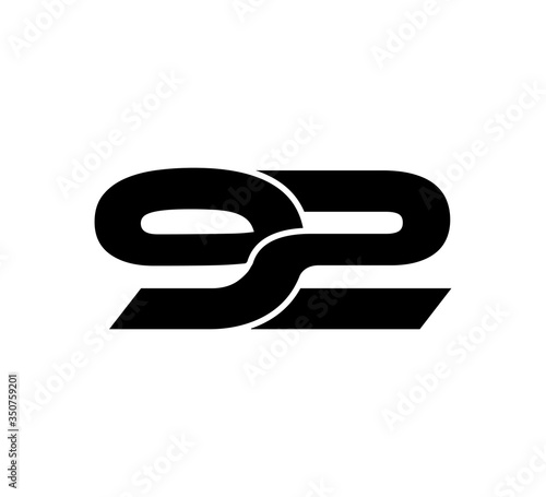 Initial 2 numbers Logo Modern Simple Black 92