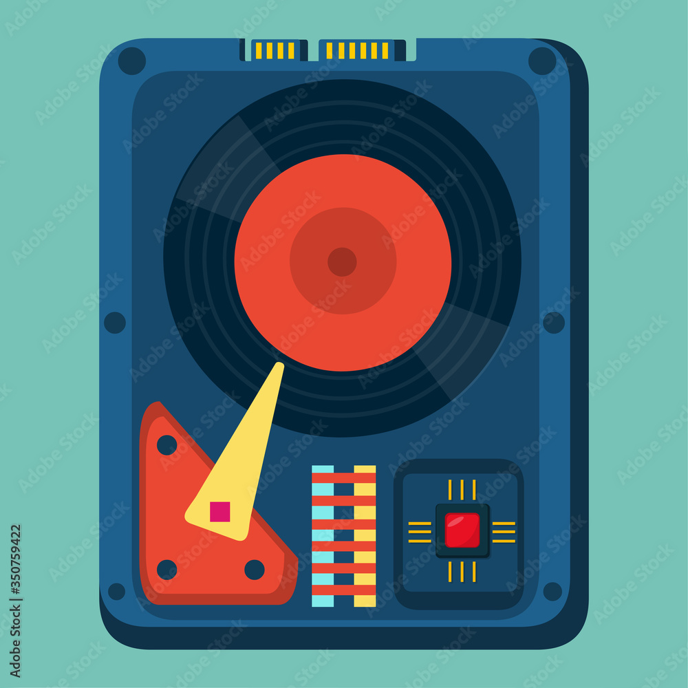 computer hard disk vector illustration in flat style computer hard disk vector illustration in flat style
