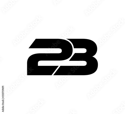 Initial 2 numbers Logo Modern Simple Black 23