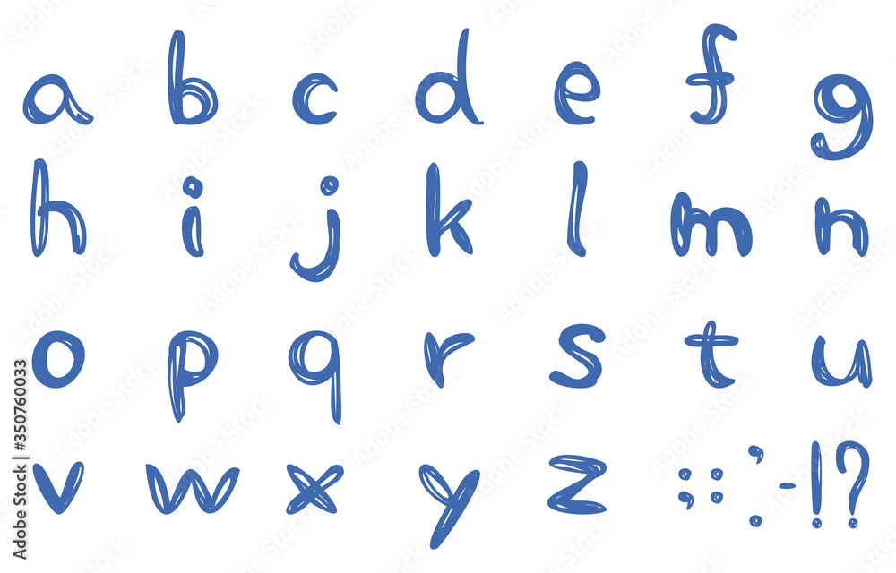 手書きのアルファベット文字のセット 手書きのアルファベット文字のセット