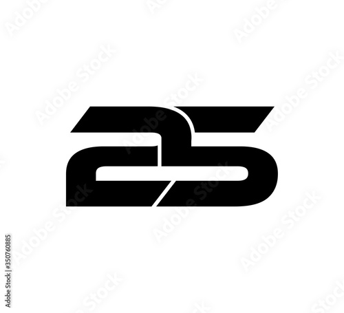 Initial 2 numbers Logo Modern Simple Black 25