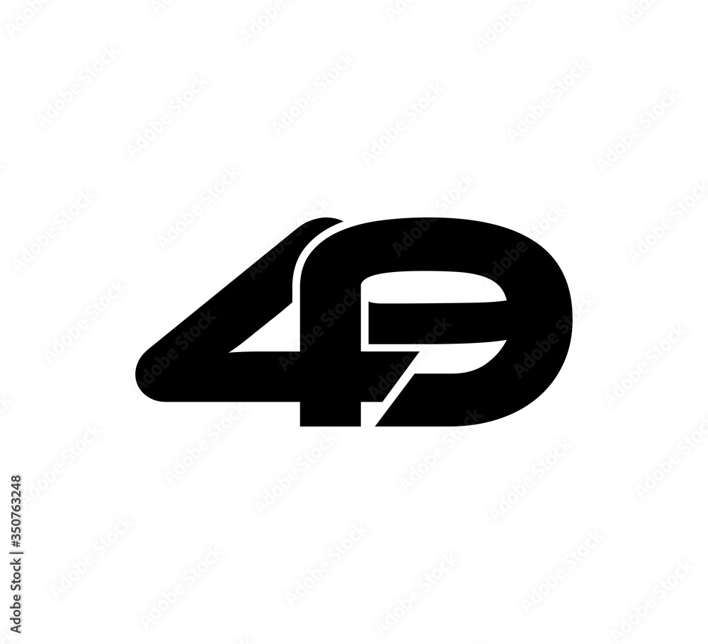 Initial 2 numbers Logo Modern Simple Black 49 Initial 2 numbers Logo Modern Simple Black 49