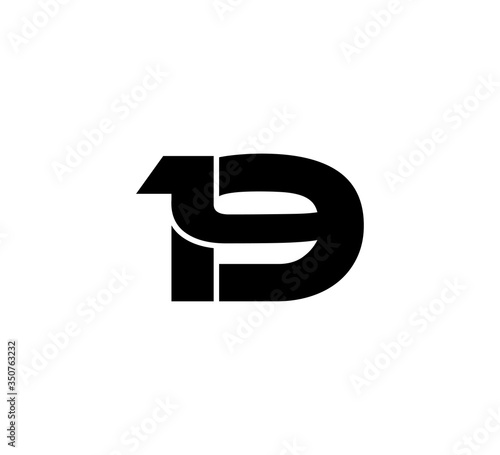 Initial 2 numbers Logo Modern Simple Black 19