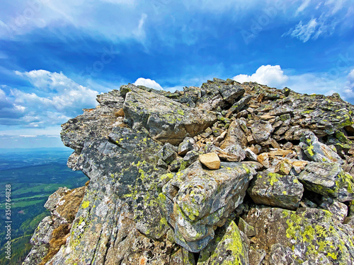 Rocks and stones in the Swiss mountain range of Pilatus and in the Emmental Alps, Alpnach - Canton of Obwalden, Switzerland (Kanton Obwalden, Schweiz) photo