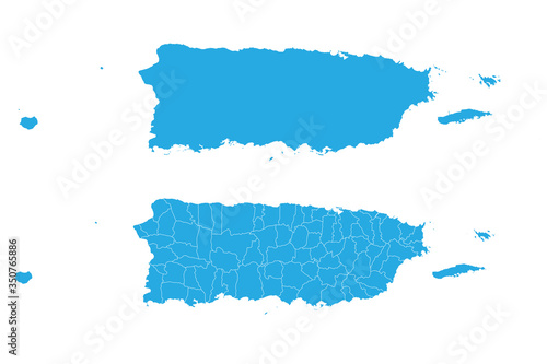 Map - Puerto rico Couple Set , Map of Puerto rico,Vector illustration eps 10.