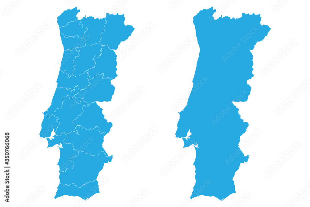 Fototapeta premium Map - Portugal Couple Set , Map of Portugal,Vector illustration eps 10. 