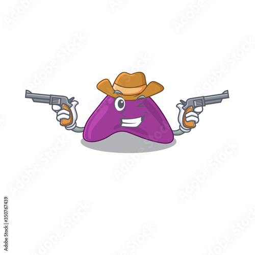 Cartoon character cowboy of adrenal with guns