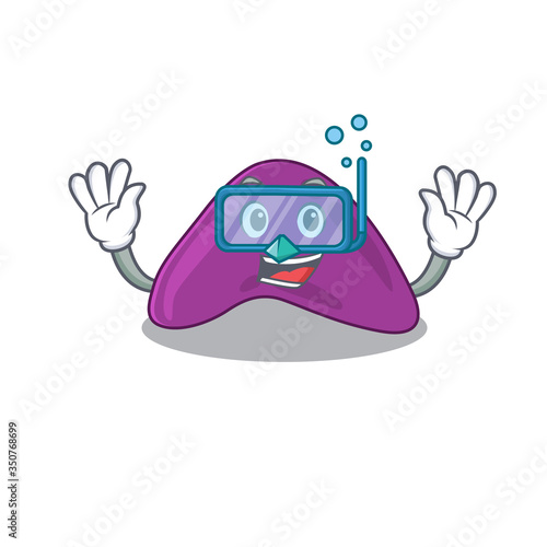 Adrenal mascot design swims with diving glasses